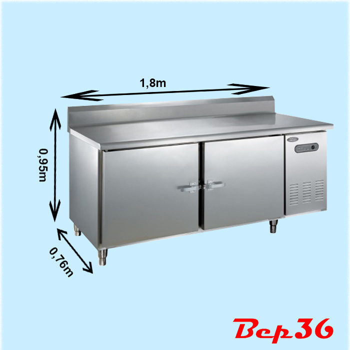 Bàn lạnh cánh inox có gáy dài 1,8m