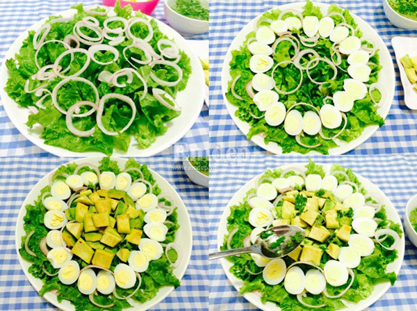 Cách trình bày món salad bơ