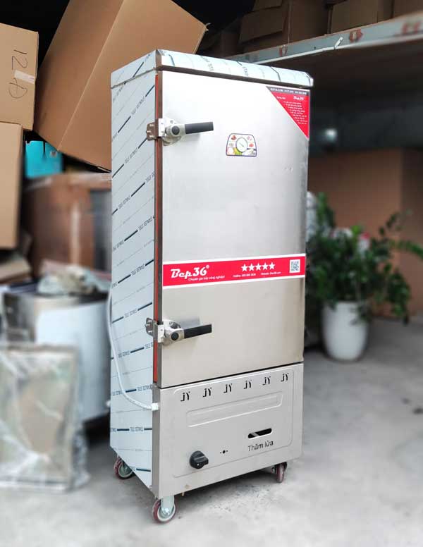 Tủ cơm công nghiệp 12 khay gas điện
